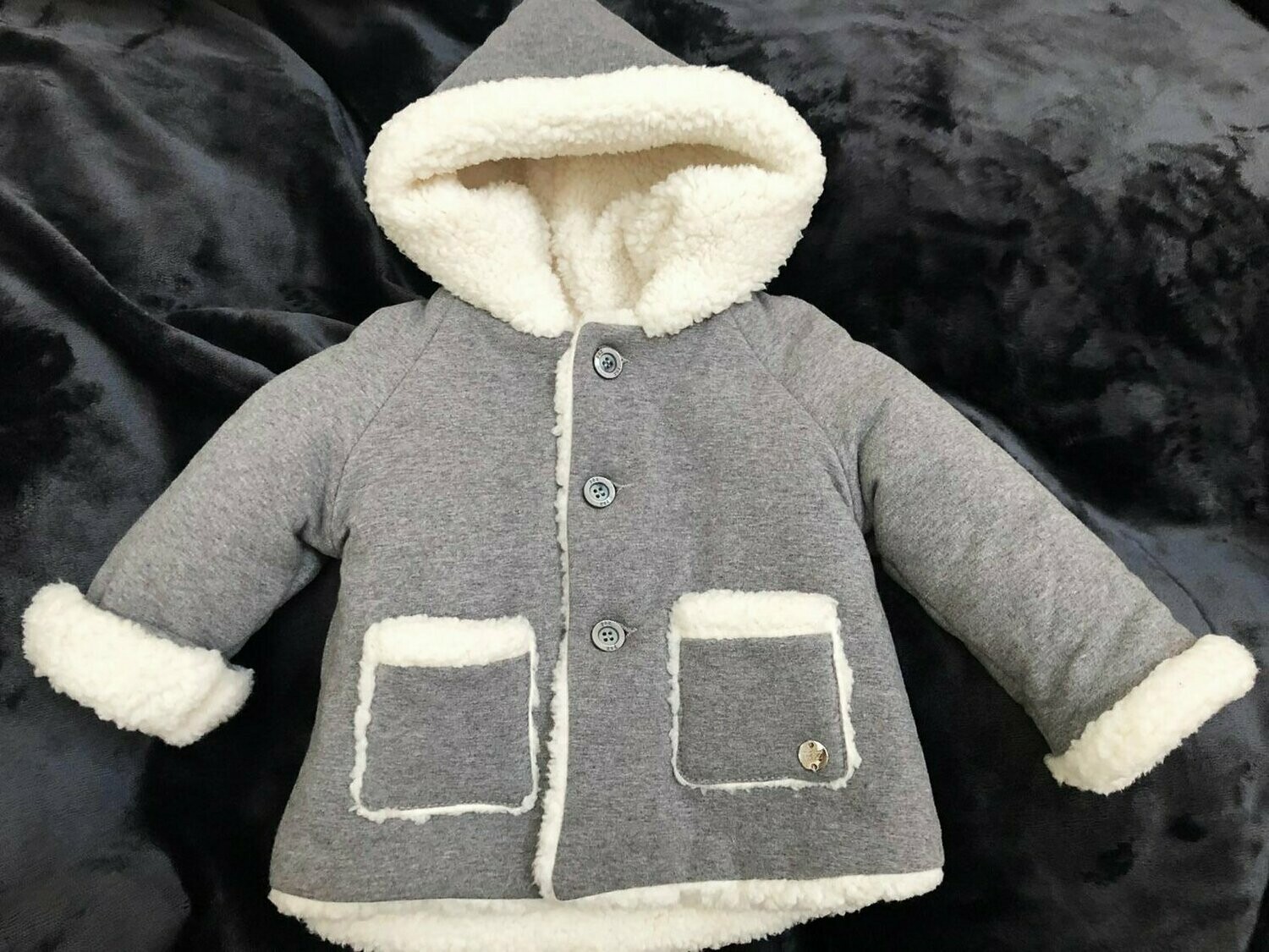 Manteau gris fourrure PAZ