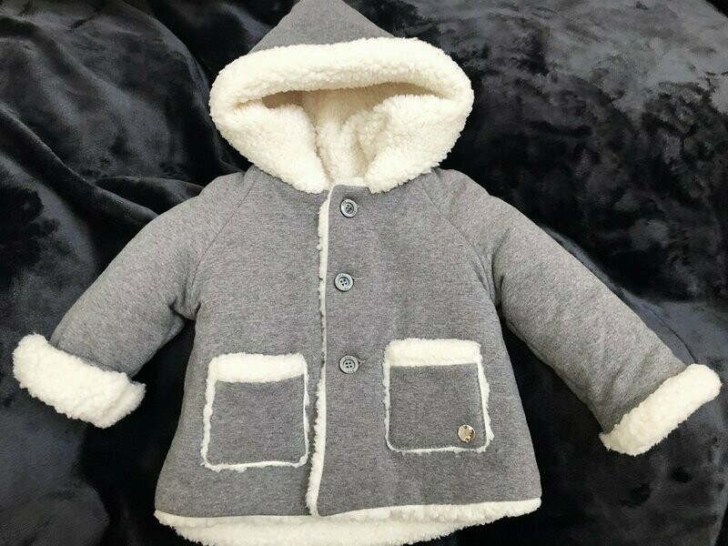 Manteau gris fourrure PAZ