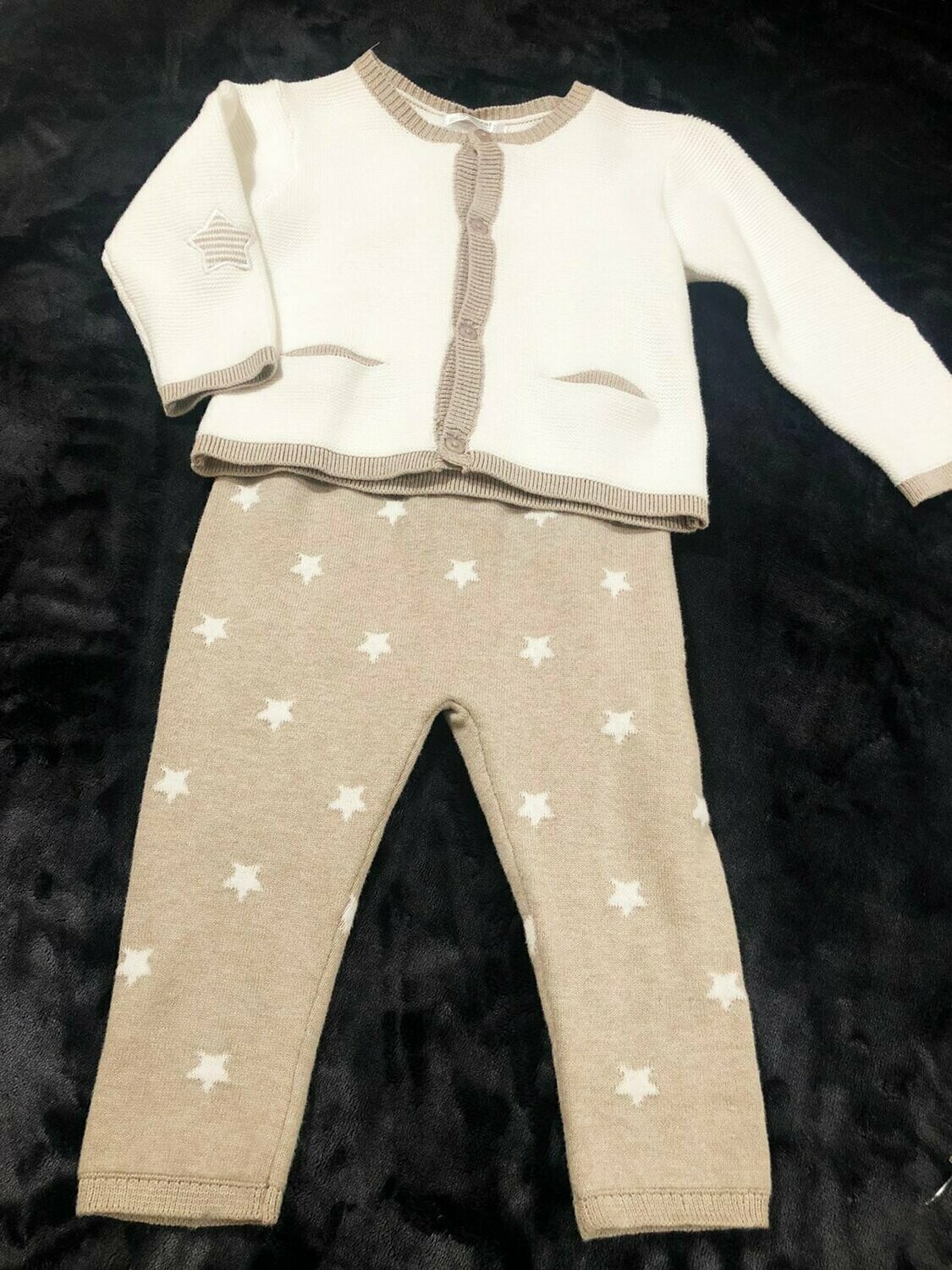 Ensemble maille beige/blanc
