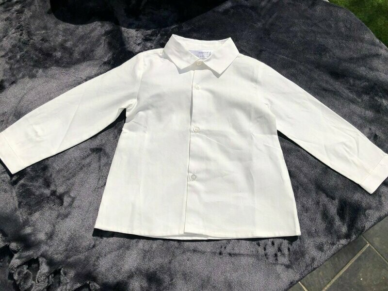 Chemise blanche + noeud papillon marine à pois