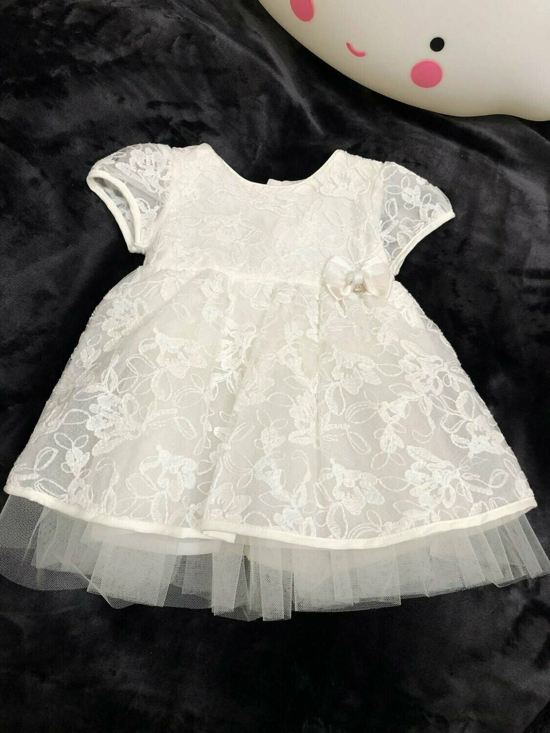 Robe cérémonie dentelle blanc cassé