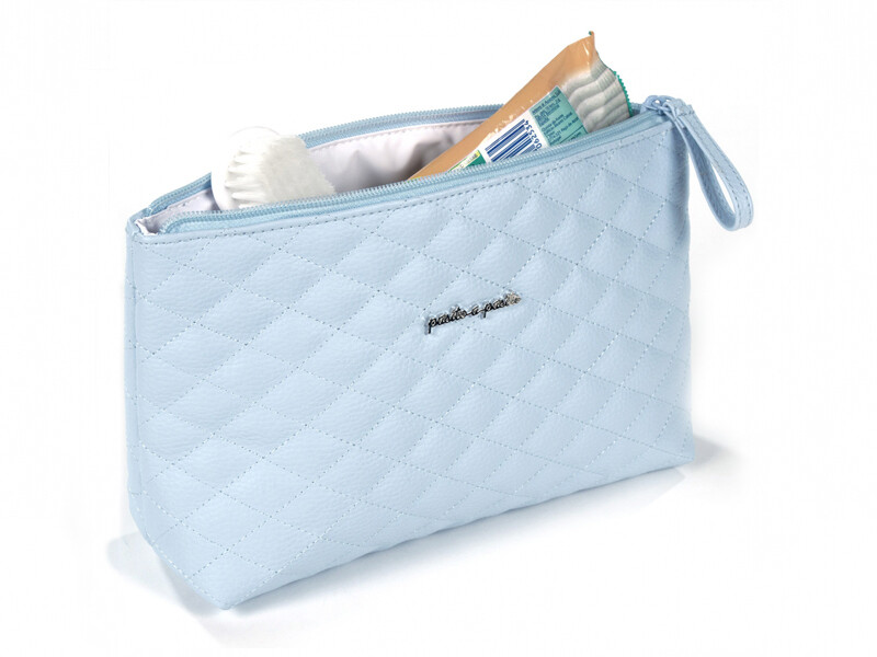 Trousse de toilette "MATELASSÉ BLEU"