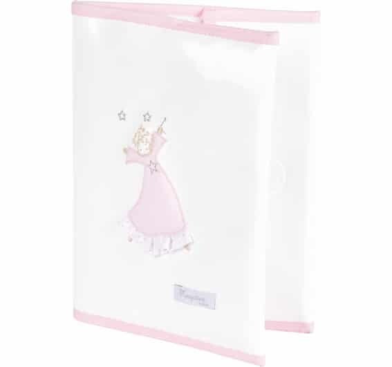 Protège carnet de santé "ANGE ROSE"