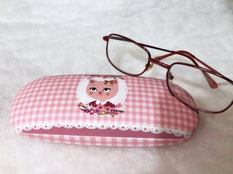 Boîte à lunettes + chiffon "CHAT"