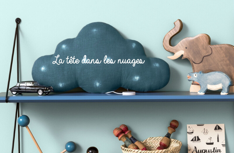 Veilleuse musicale nuage "BLEU CANARD"