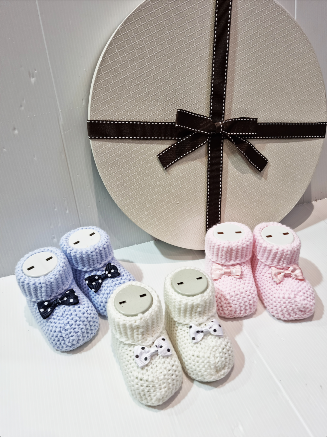 Chaussons naissance en maille