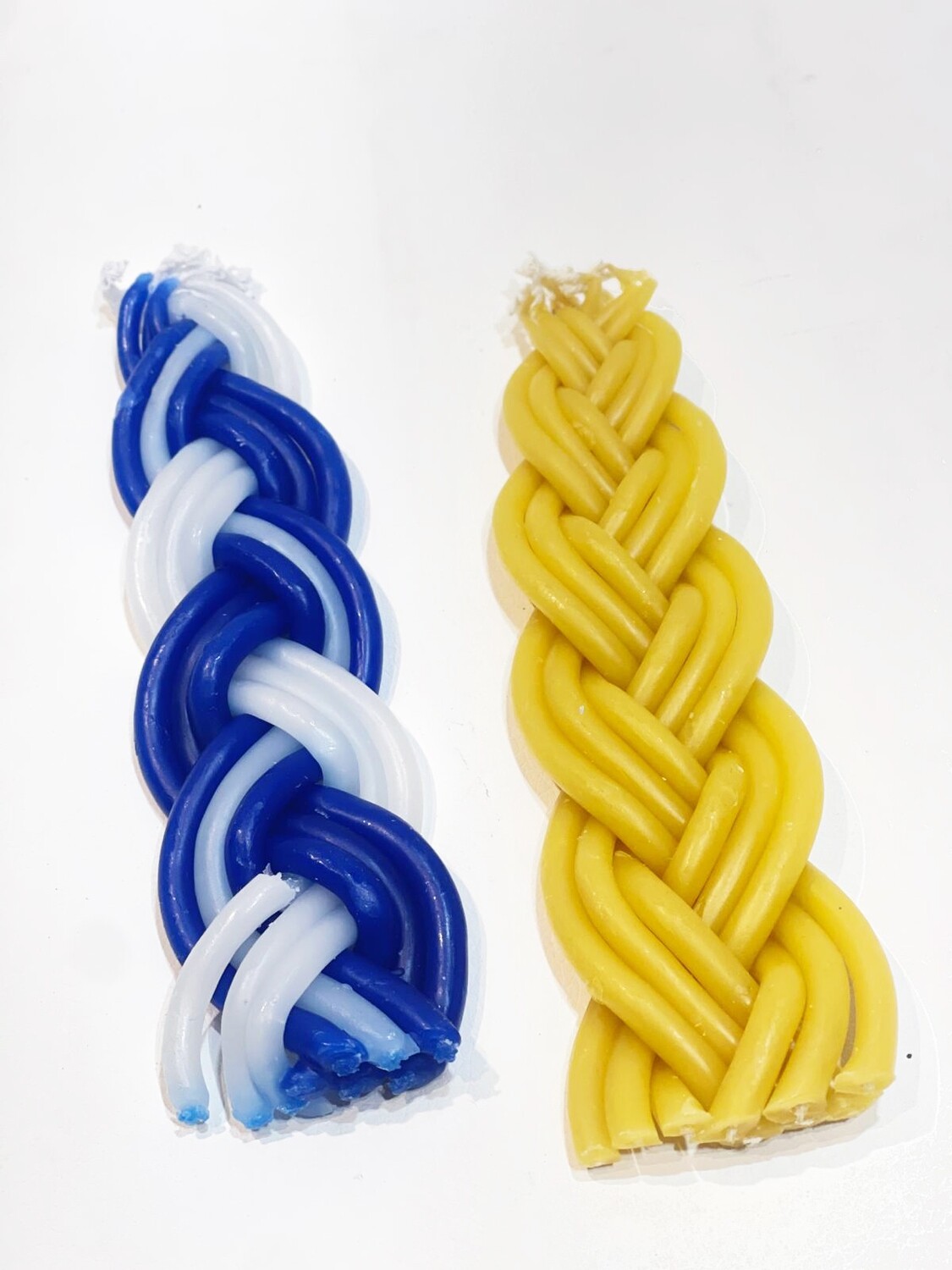 Bougie havdala "TORSADÉ BLEU OU MIEL"