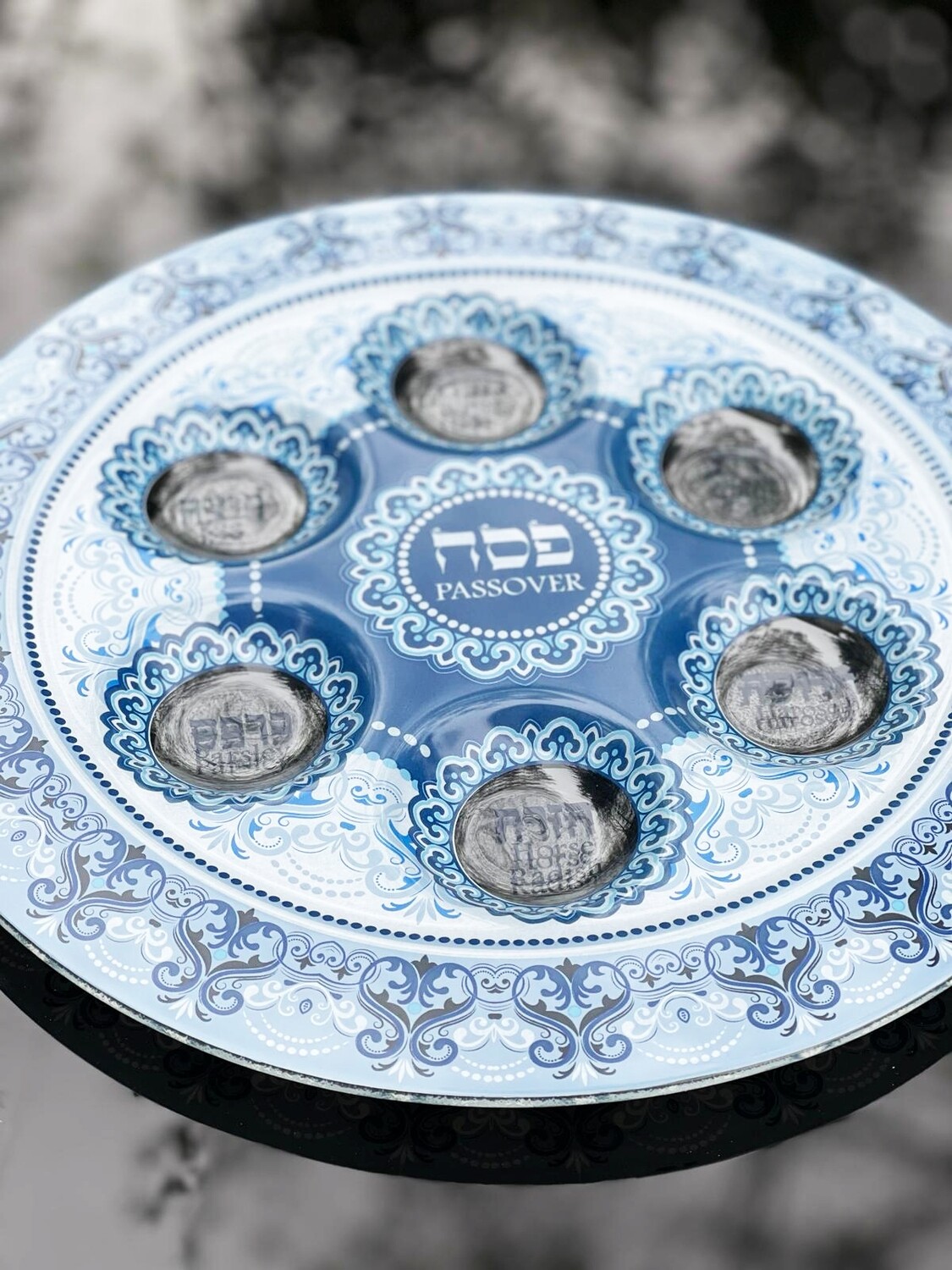 Plateau du Séder "ARABESQUE BLEU"