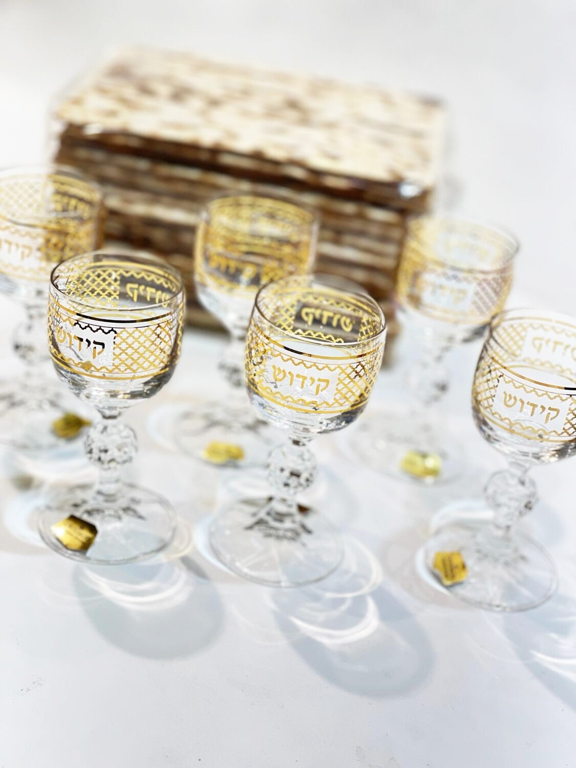 Lot de 6 minis verres de kiddouch "GOLD"