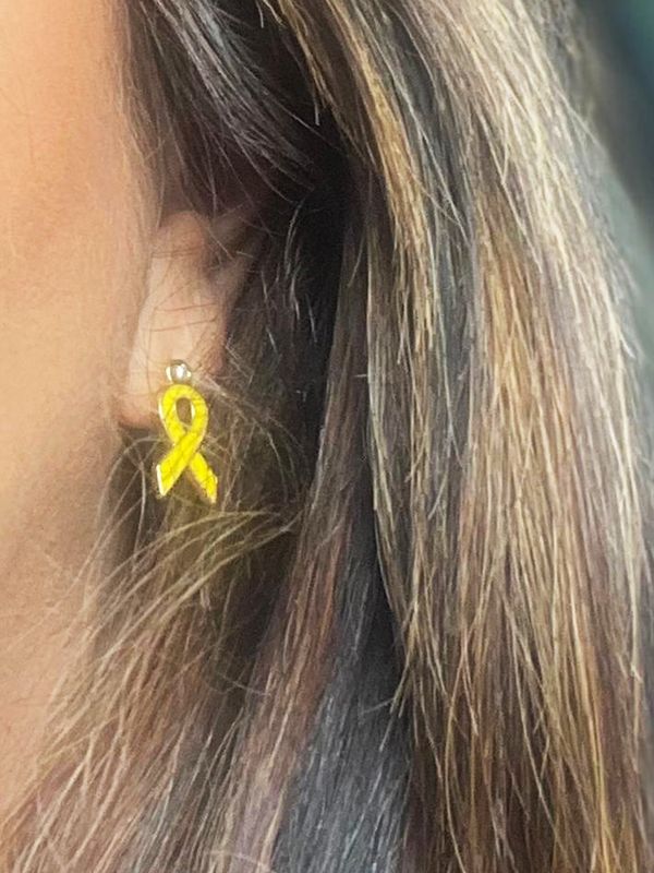 Boucles d'oreilles “RUBAN JAUNE”