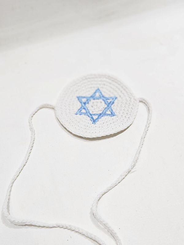 Kippa bébé crochet "MAGUEN BLEU"