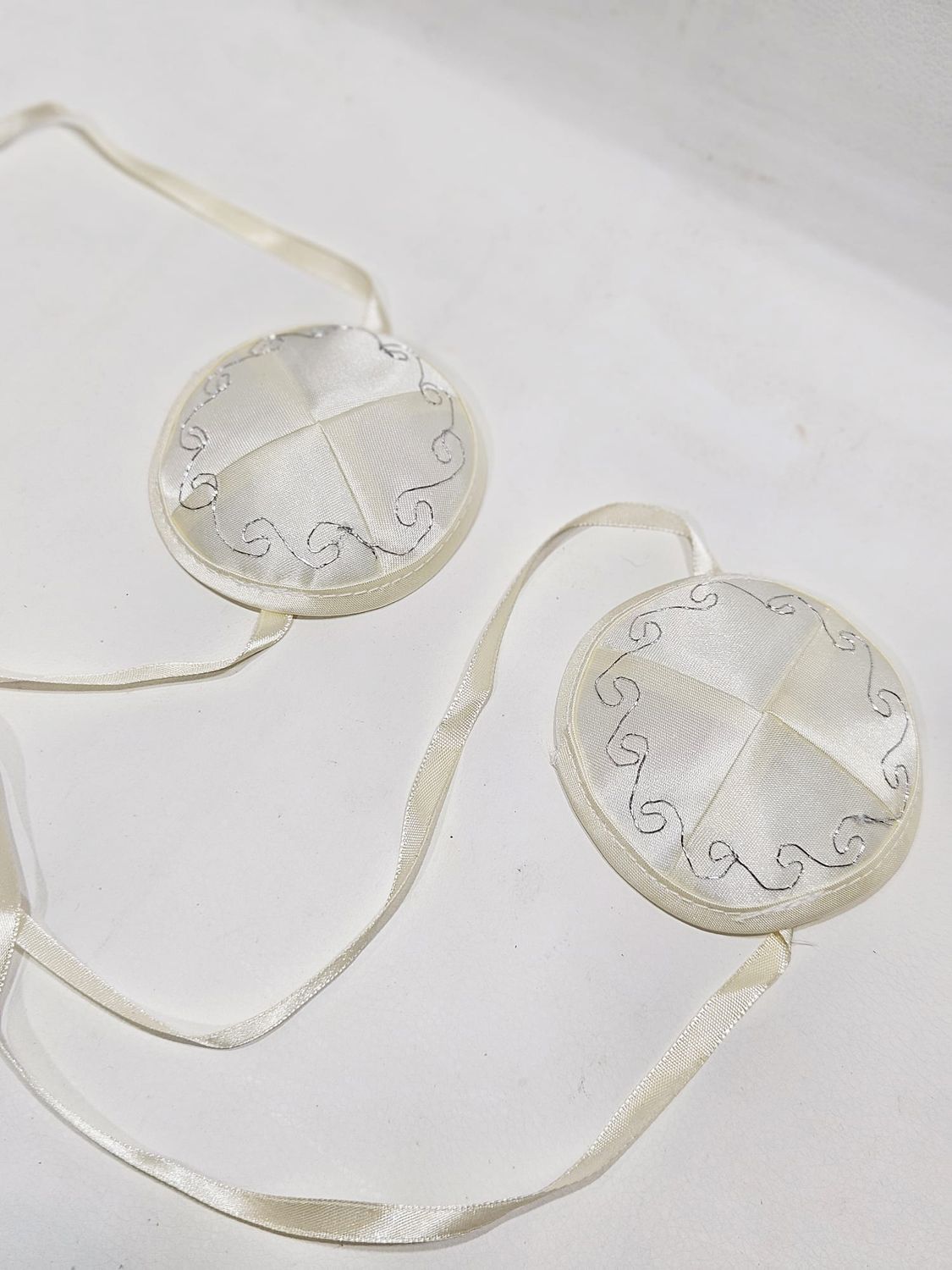 Kippa bébé satin beige