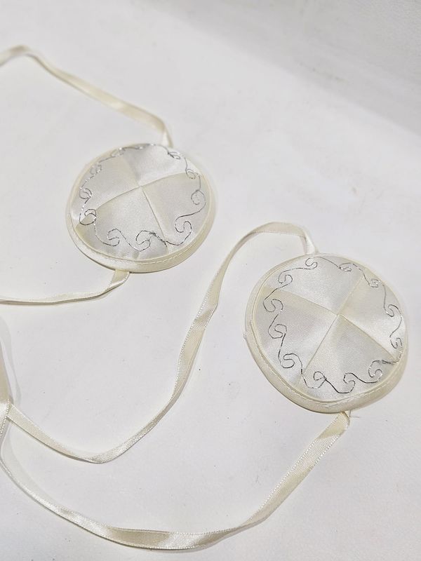 Kippa bébé satin beige