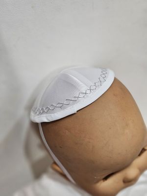 Kippa bébé satin blanc