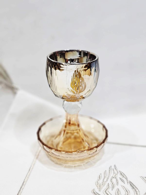 Verre de kiddouch "NAHMAN AMBRE"