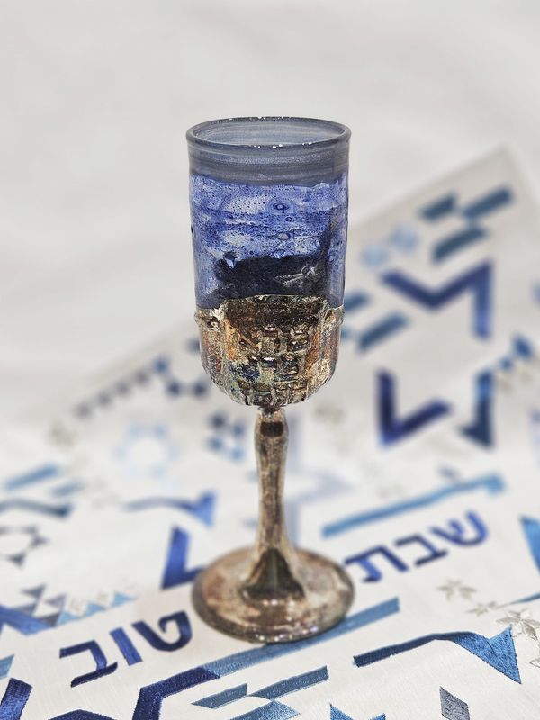 Verre de kiddouch "LUXE BLEU"