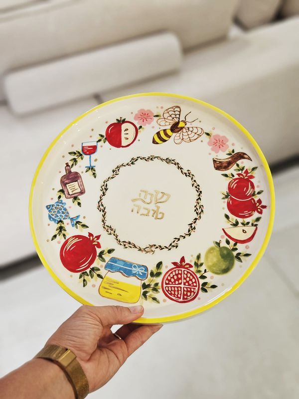 Plateau de présentation peint à la main