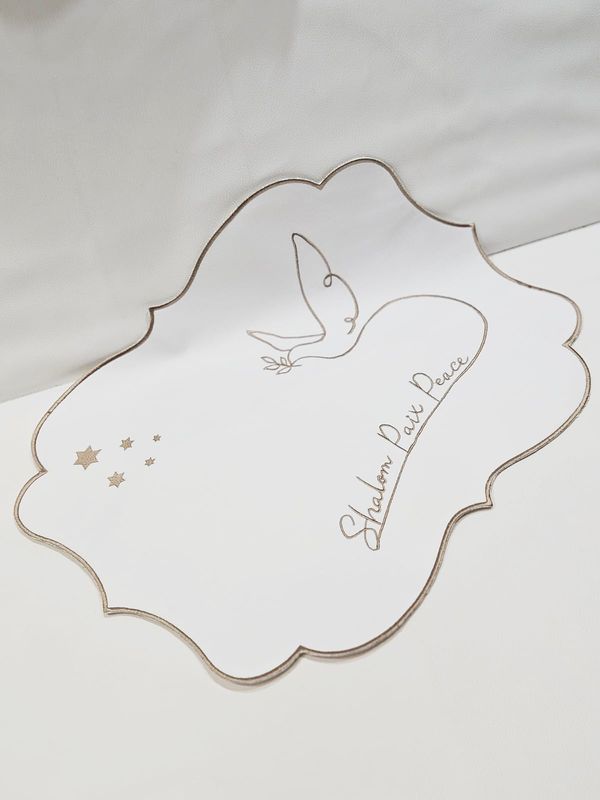 Couvre pain festonné "SIGNATURE TAUPE"