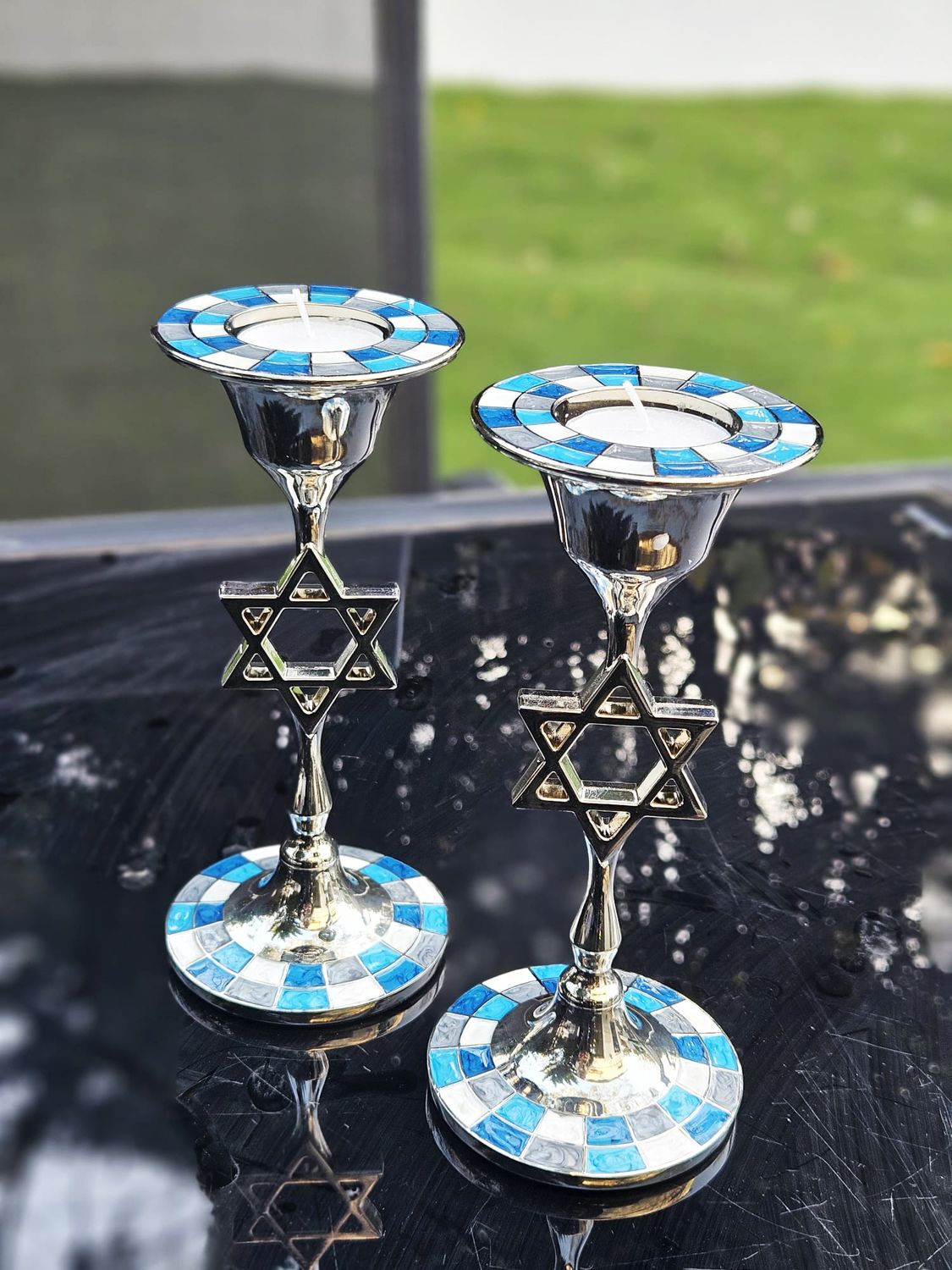 Bougeoirs "MAGUEN BLEU"