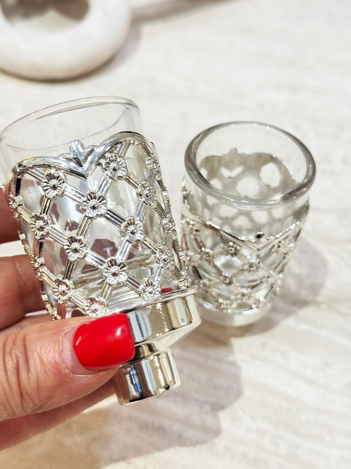 Verrine pour allumage à l’huile avec mèche Verrine pour allumage à l’huile avec mèche "SILVER"