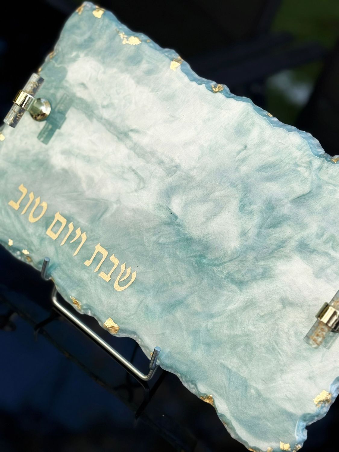 Plateau en résine "VERT ÉMERAUDE"