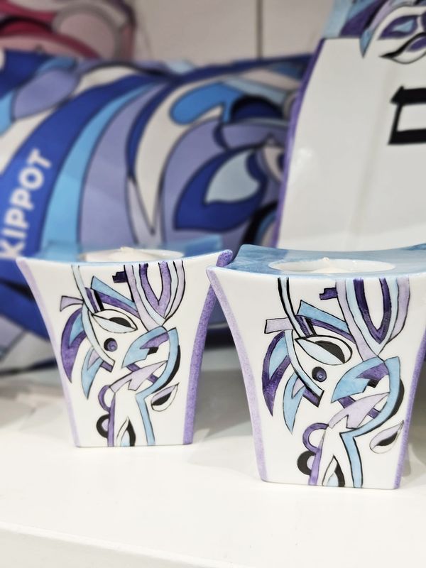 Bougeoirs "COACHELLA BLEU"