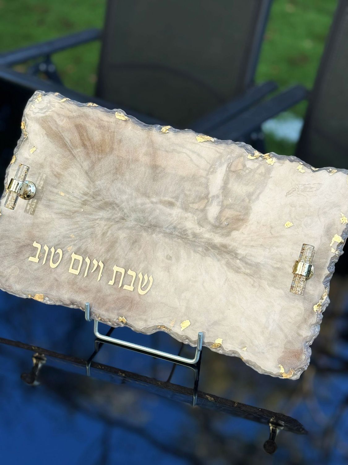 Plateau en résine "MARRON"