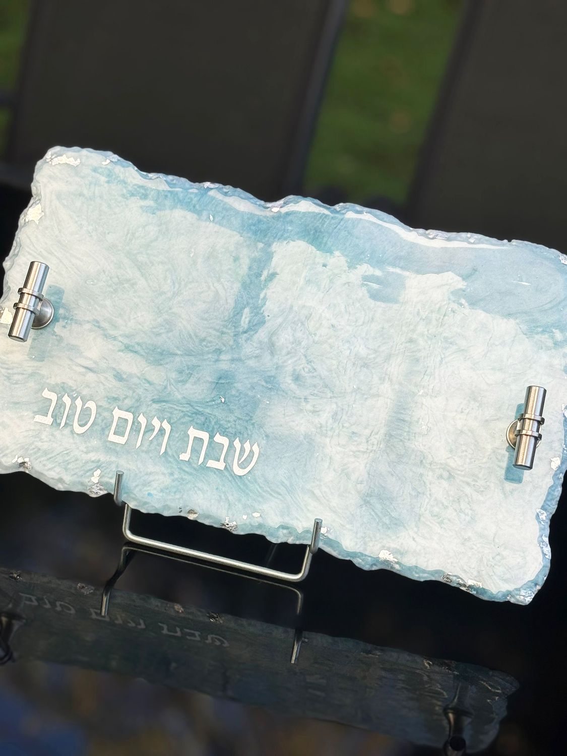 Plateau en résine "TURQUOISE"