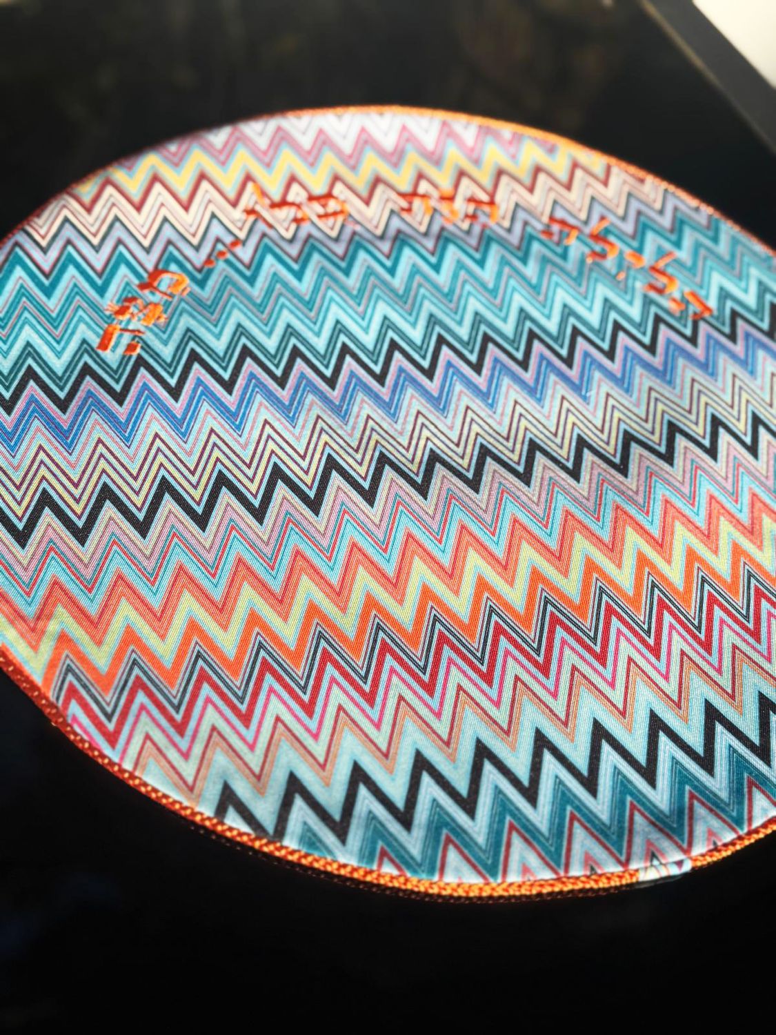 Couvre matza "ZIG ZAG BLEU"