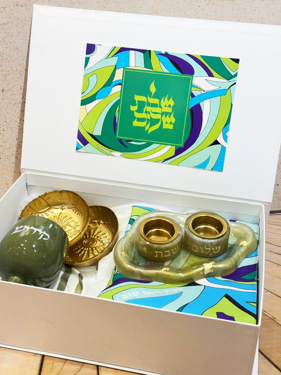 Coffret de shabbat "VERT"