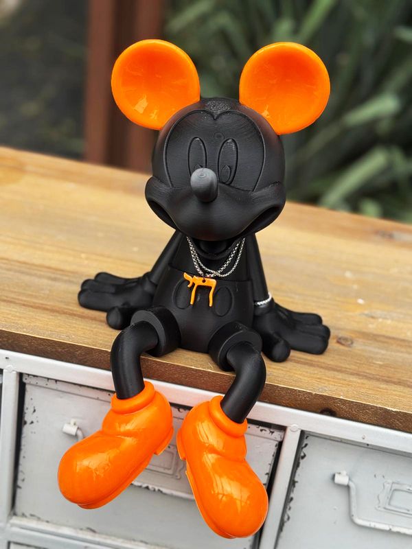 Mickey assis "NOIR/ORANGE"