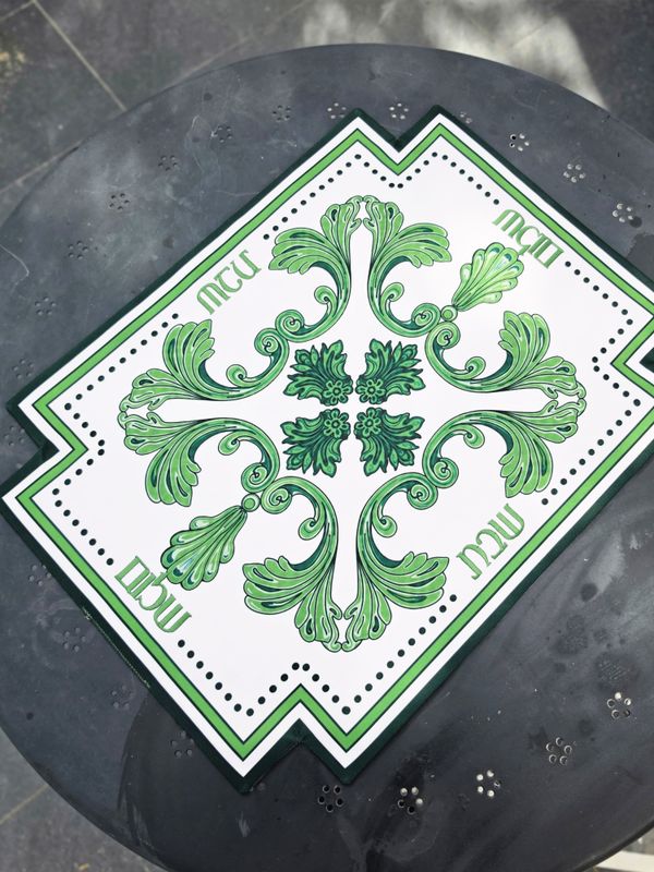 Couvre pain "ARABESQUE VERT"