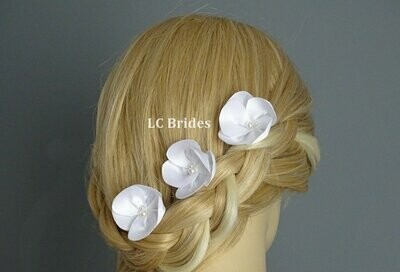 Bridal Flower Hair Pins with Pearls