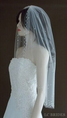 1 Tier Sparkling Wedding Veil with Crystals