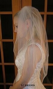 2 Tier Plain Elbow Length Wedding Veil