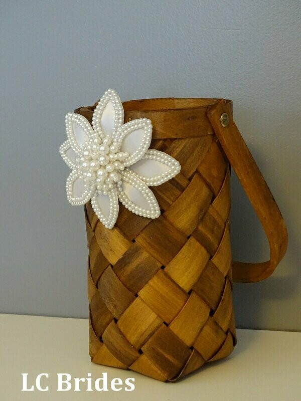 Rustic Flower Girl Basket - Pearl Burst