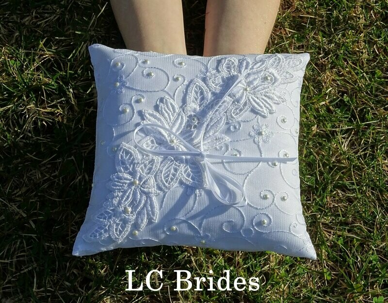 Ring Bearer Pillow - White - Fairy Tale
