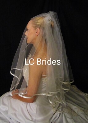 2 Tier Drop Style Blusher Wedding Veil