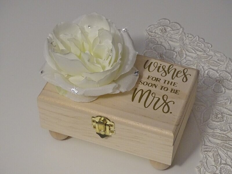Bachelorette Wishes Card Box Ivory Flower