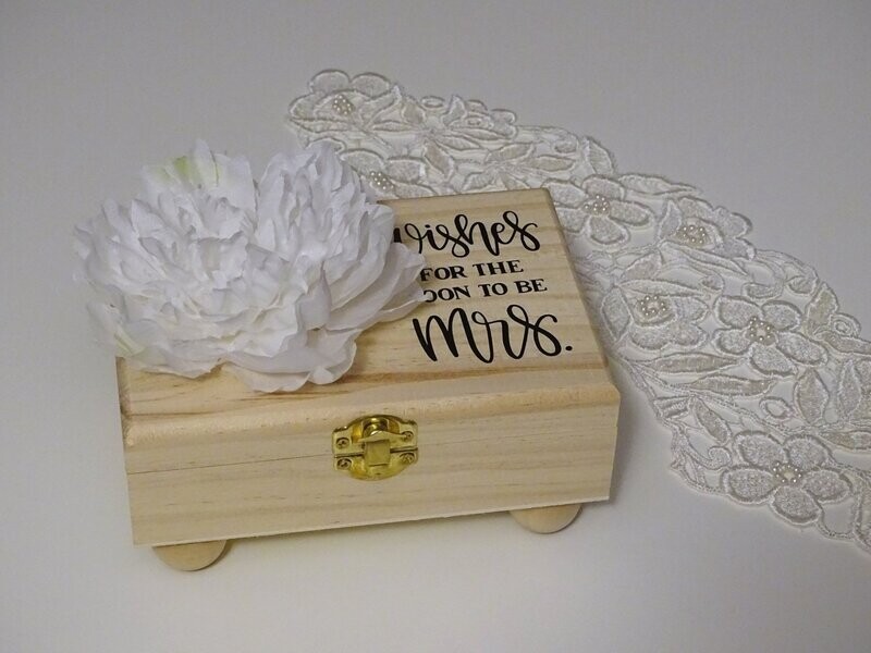 Bachelorette Wishes Card Box White Carnation Flower