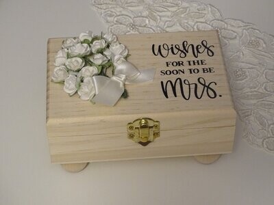 Bachelorette Wishes Card Box Ivory Flower Cluster