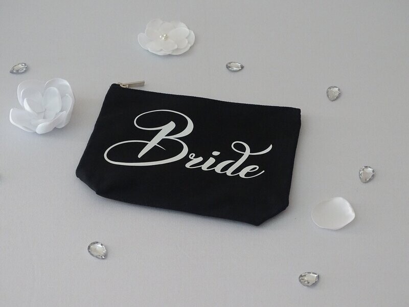 Bride Cosmetic Makeup Bag - Black