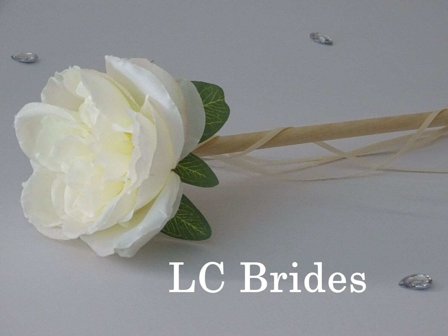 Ivory Flower Wand for Flower Girl Alternative