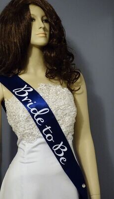 Bride to be Engagement Sash - Navy Blue