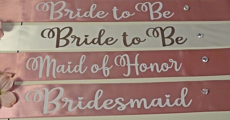 Bridal Party Sash - Rose Mauve, Pink
