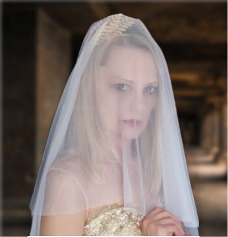 HANNAH | Sheer Drop Veil, Soft English Net