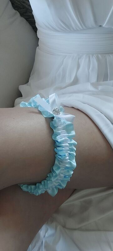 Light Blue Satin Wedding Garter