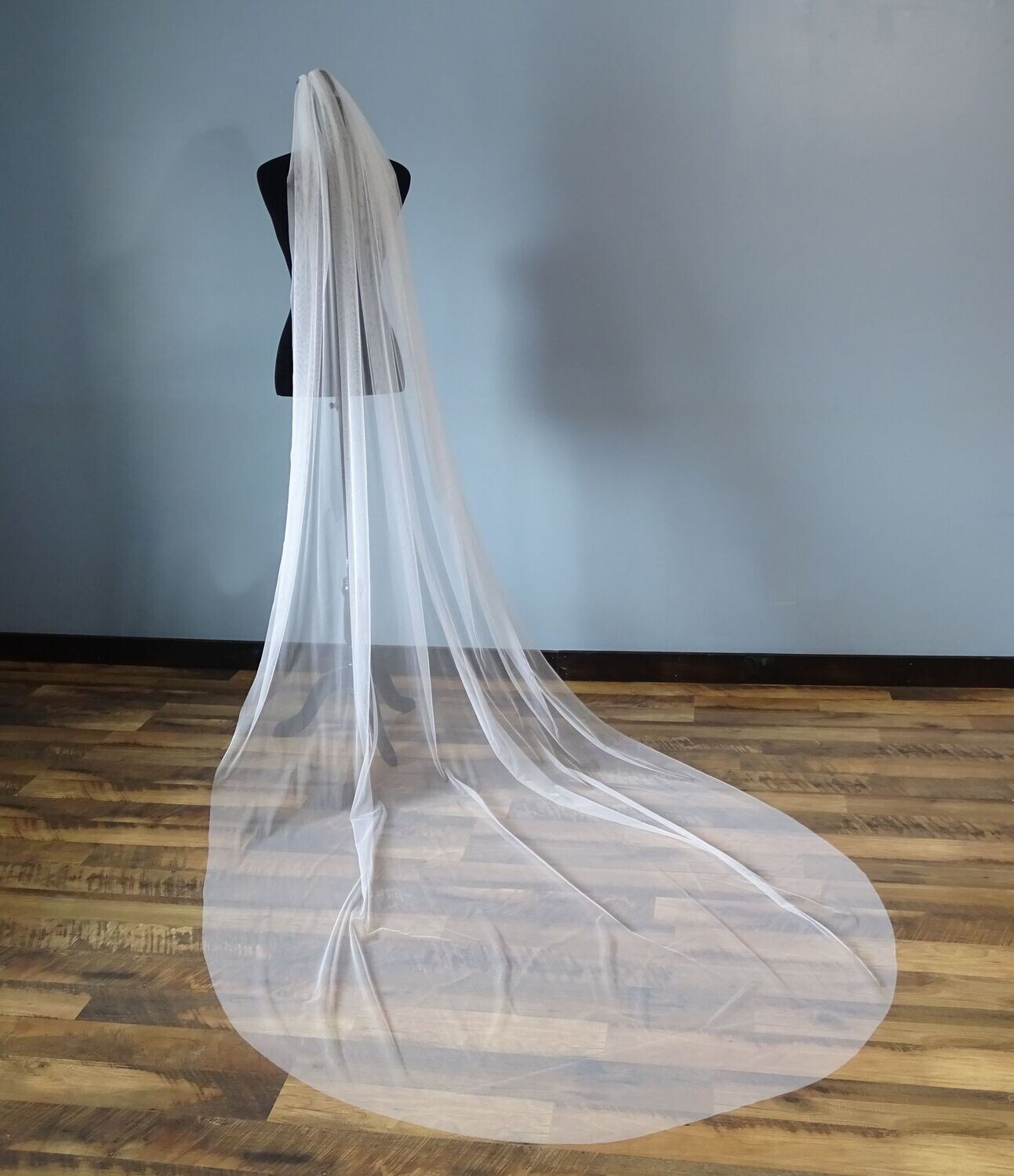 CHRISTINA | Soft Cathedral Length Wedding Veil, English Net