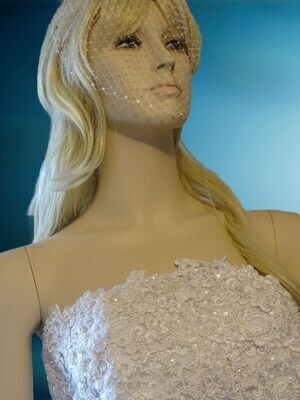 Russian Birdcage Wedding Veil with Crystals