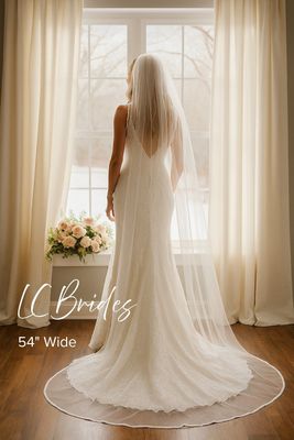 LILAVANTI | 1 Layer Cathedral Length Wedding Veil - Satin Edging LILAVANTI | 1 Layer Cathedral Length Wedding Veil - Satin Edging